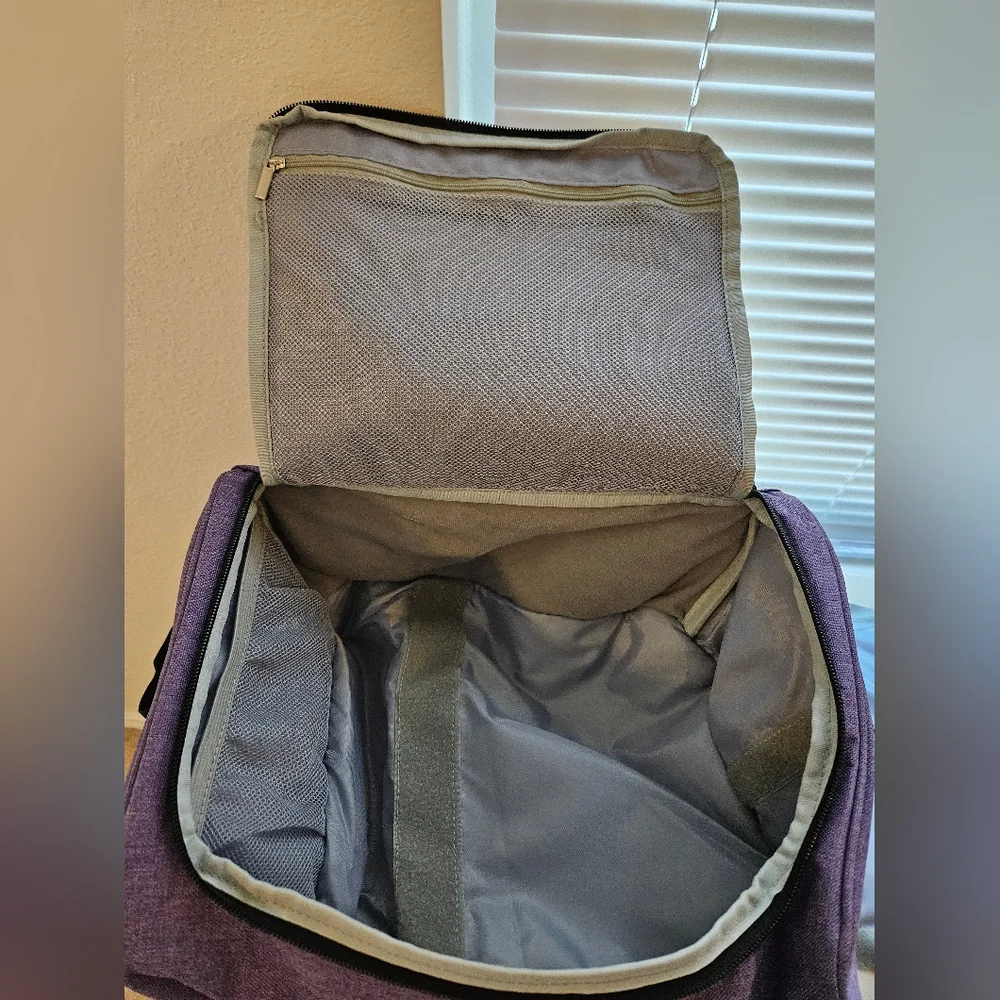 BAFASO 2-Layers Large Makeup Bag with 3 Removable Pouches and Detachable Divider